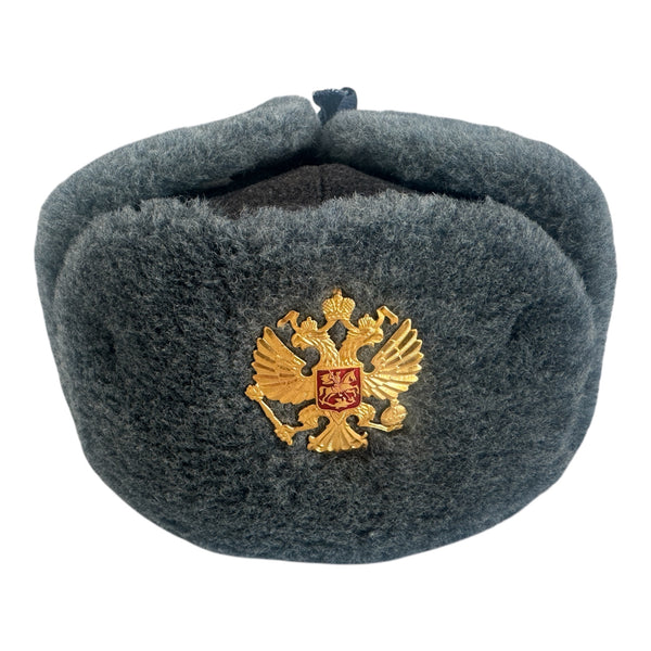 Authentique chapeau d’hiver Ushanka de l’armée russe soviétique avec insigne de soldat