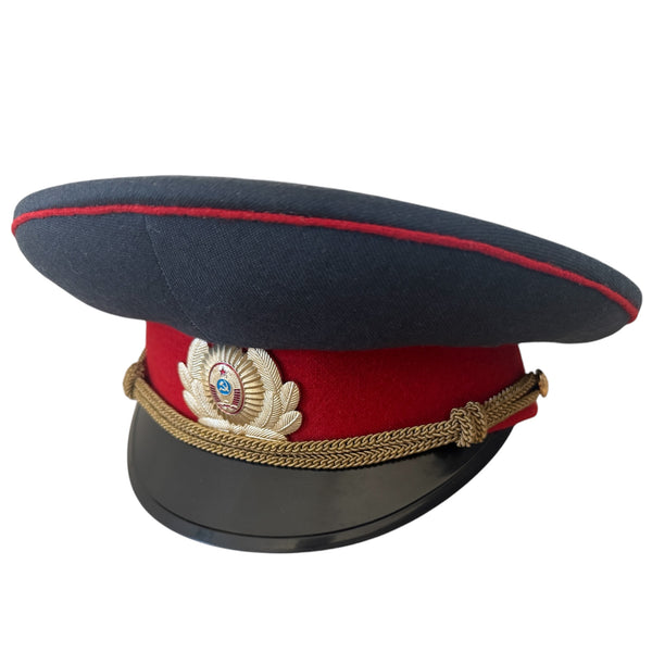 Casquette à visière d'officier de police soviétique, uniforme militaire commun, chapeau à visière, insigne de l'urss