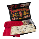 Russian Lotto Bingo Board Game Set with Cards Chips and Wooden Barrels and Magnet Lock Box