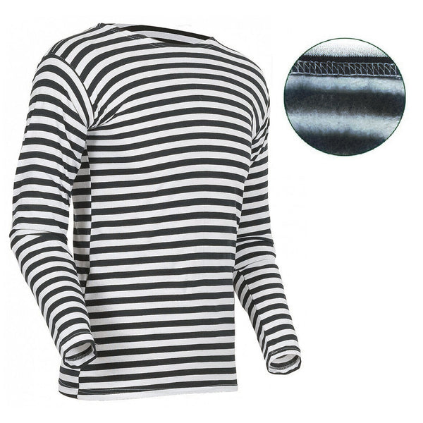Style soviétique russe hiver TELNYASHKA rayé marine T-Shirt uniforme polaire haut