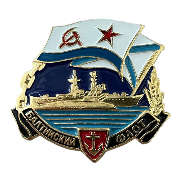 Insigne métallique sous-marin de la flotte baltique russe, drapeau de la marine soviétique de St Andrews