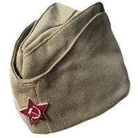 Véritable uniforme militaire soviétique de l'armée rouge de la Seconde Guerre mondiale, insigne de chapeau Pilotka