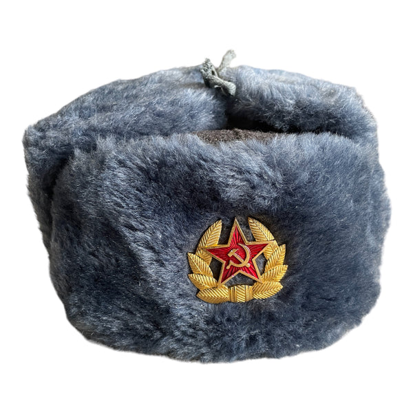 Uniforme militaire soviétique Ushanka, insigne de chapeau d'hiver en fausse fourrure de l'armée russe