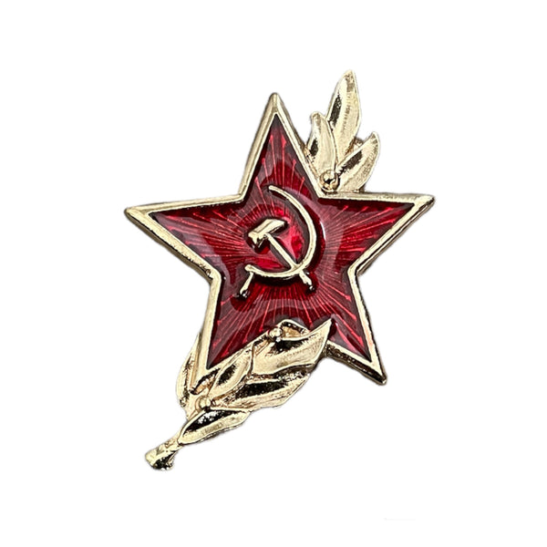 Badge étoile rouge de l'armée russe soviétique, marteau et faucille, symbole de la victoire du 9 mai
