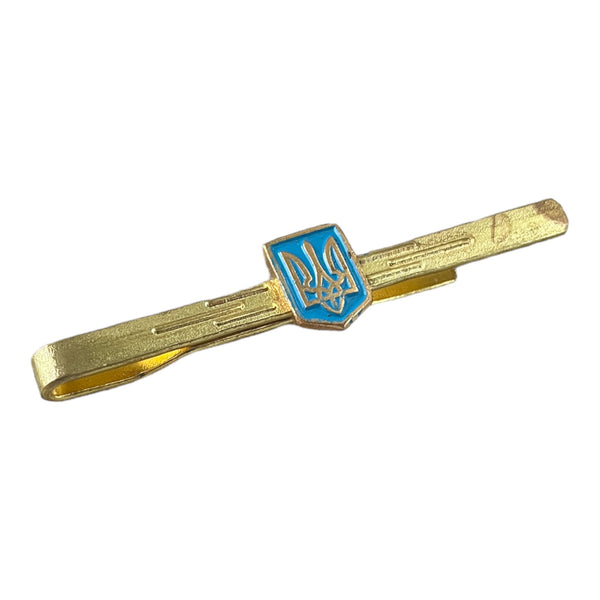 Pince à cravate Vintage en laiton couleur or, Badge Trident emblème National d'ukraine