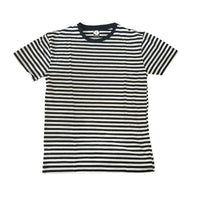 Marine russe Style Telnyashka T-Shirt rayé bleu foncé haut à manches courtes
