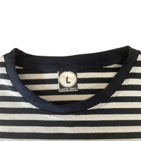 Marine russe Style Telnyashka T-Shirt rayé bleu foncé haut à manches courtes
