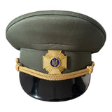 Uniforme d'officier militaire de l'Ukraine post-soviétique, casquette à visière, insigne en métal
