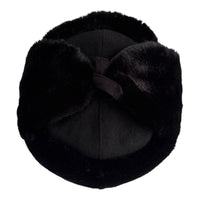 Black Faux Fur Ushanka Warm Winter Hat Russian Trapper Style