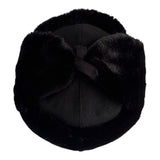 Black Faux Fur Ushanka Warm Winter Hat Russian Trapper Style