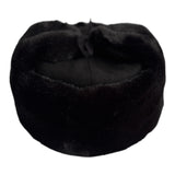 Black Faux Fur Ushanka Warm Winter Hat Russian Trapper Style