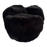 Black Faux Fur Ushanka Warm Winter Hat Russian Trapper Style