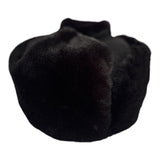 Black Faux Fur Ushanka Warm Winter Hat Russian Trapper Style