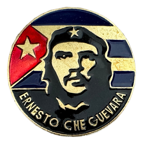Che Guevara Commemorative Brass and Enamel Badge 3.8cm Screw Back