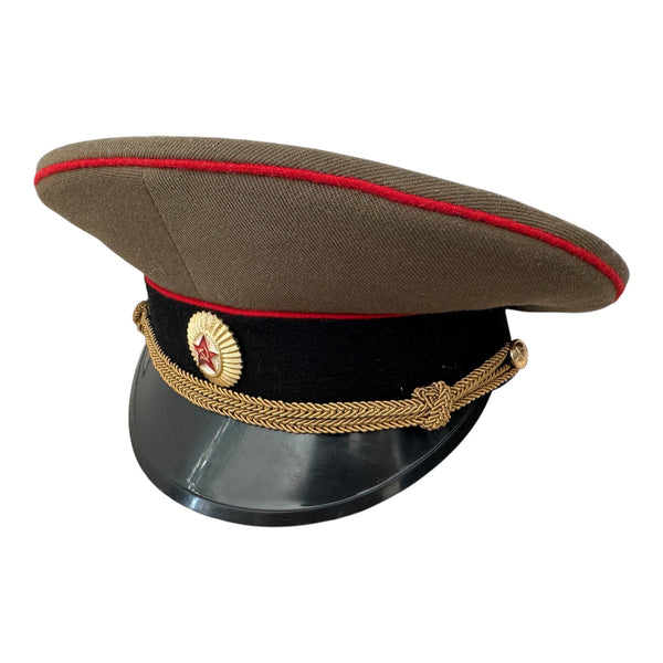 Uniforme soviétique russe, officier du Corps blindé, casquette à visière, insigne de chapeau