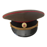 Uniforme soviétique russe, officier du Corps blindé, casquette à visière, insigne de chapeau
