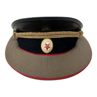 Uniforme soviétique russe, officier du Corps blindé, casquette à visière, insigne de chapeau