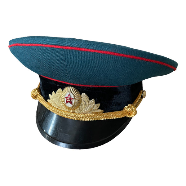 Chapeau à visière uniforme de défilé d'officier de l'armée militaire russe de l'URSS soviétique