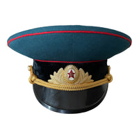 Chapeau à visière uniforme de défilé d'officier de l'armée militaire russe de l'URSS soviétique