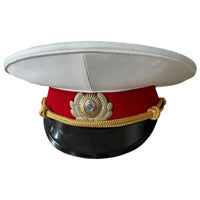 Officier de la milice russe de l'URSS, uniforme d'été, chapeau à visière, casquette militaire soviétique